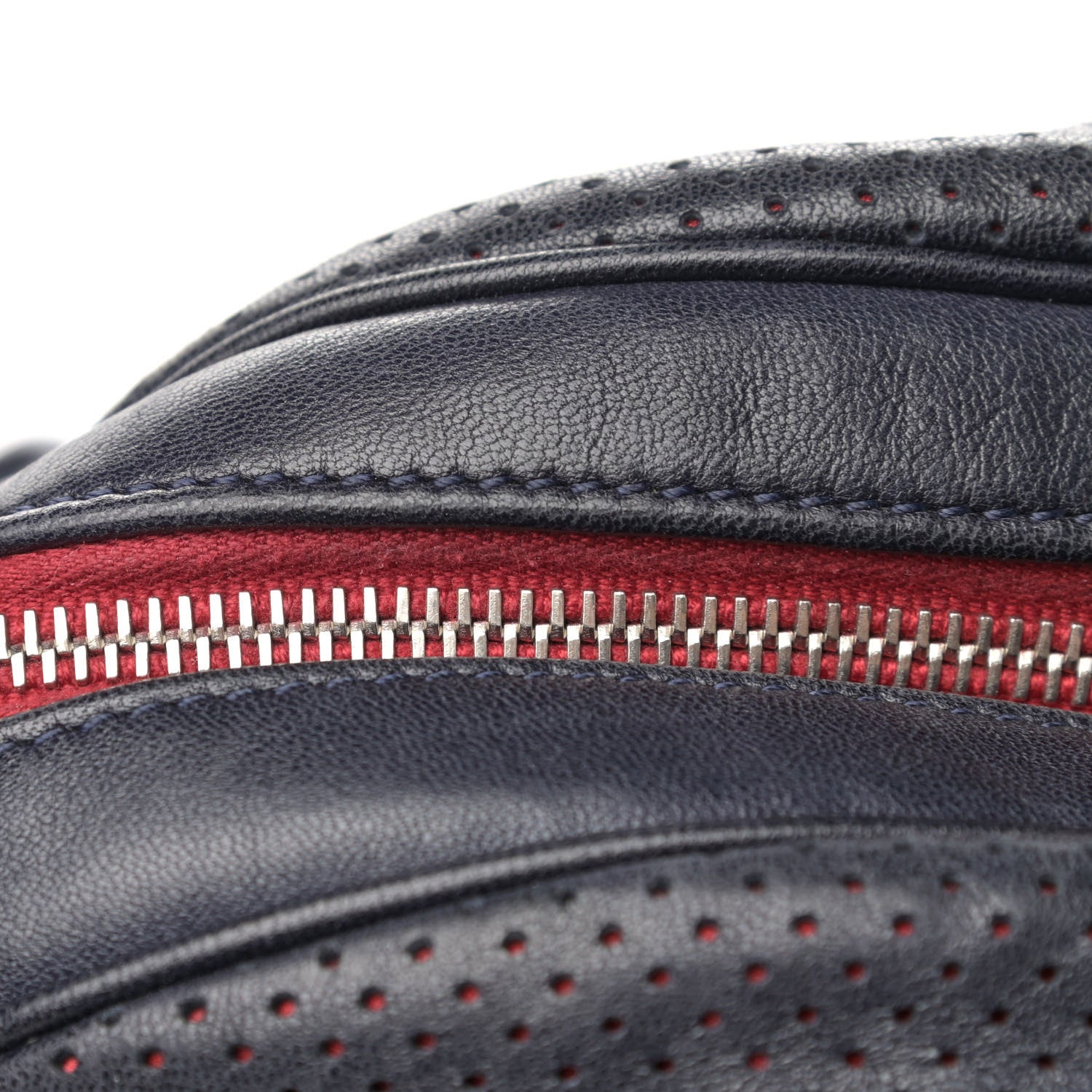Chanel Lambskin Perforated Baseball Spirit Ligne Bag Navy 15 of 15