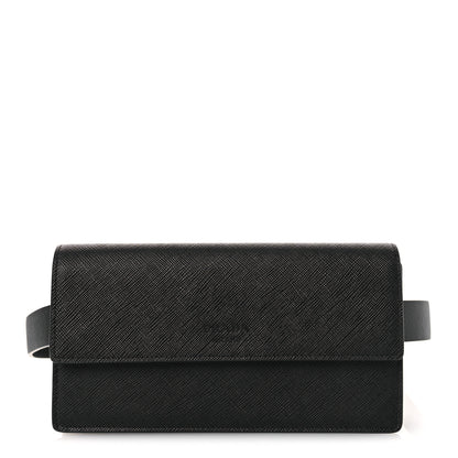 Prada Saffiano Flap Belt Bag 95 38 Black 1 of 9