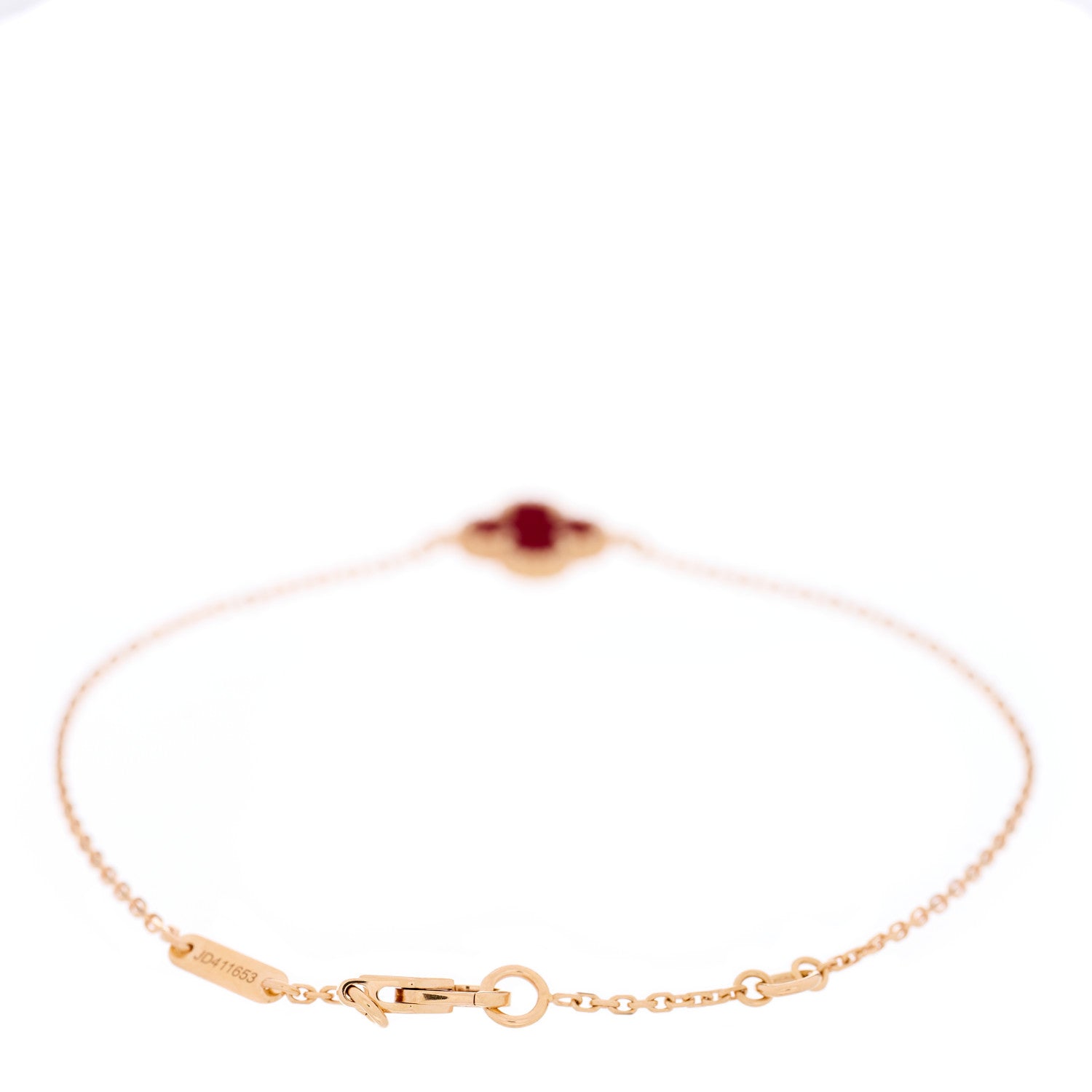 Van Cleef & Arpels 18K Rose Gold Carnelian Sweet Alhambra Bracelet 3 of 6