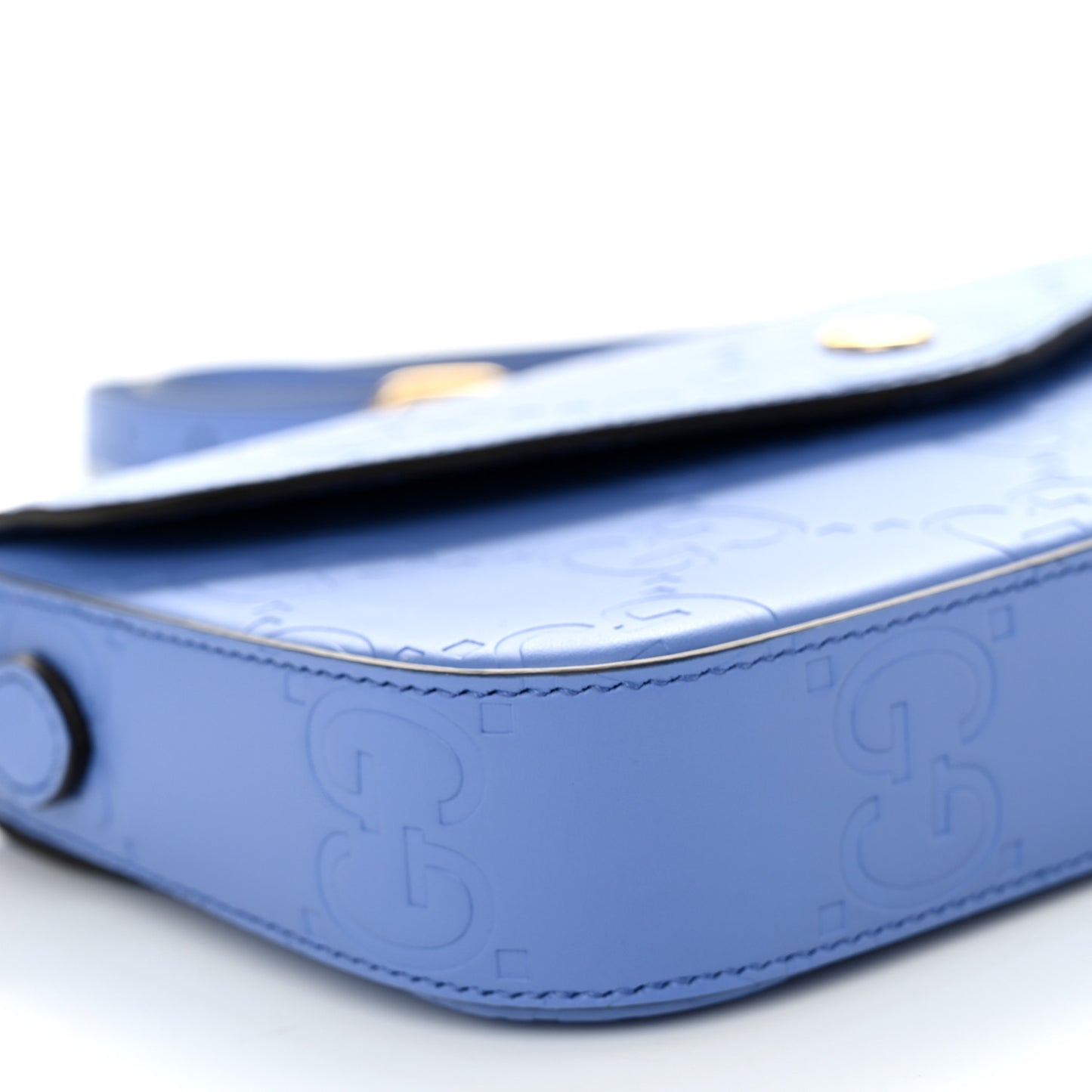 Calfskin GG Super Mini Shoulder Bag Blue