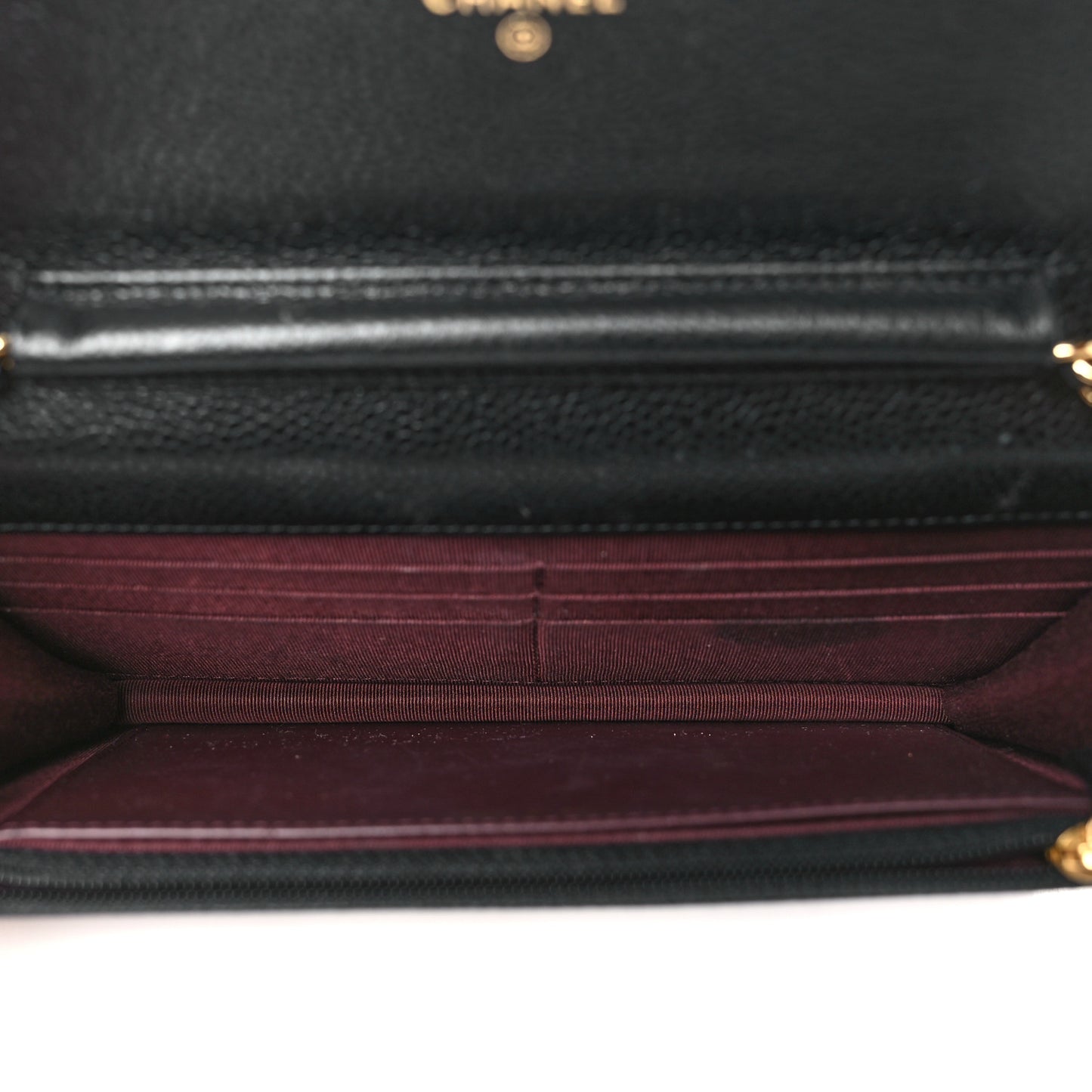 Caviar Quilted Wallet on Chain WOC Black
