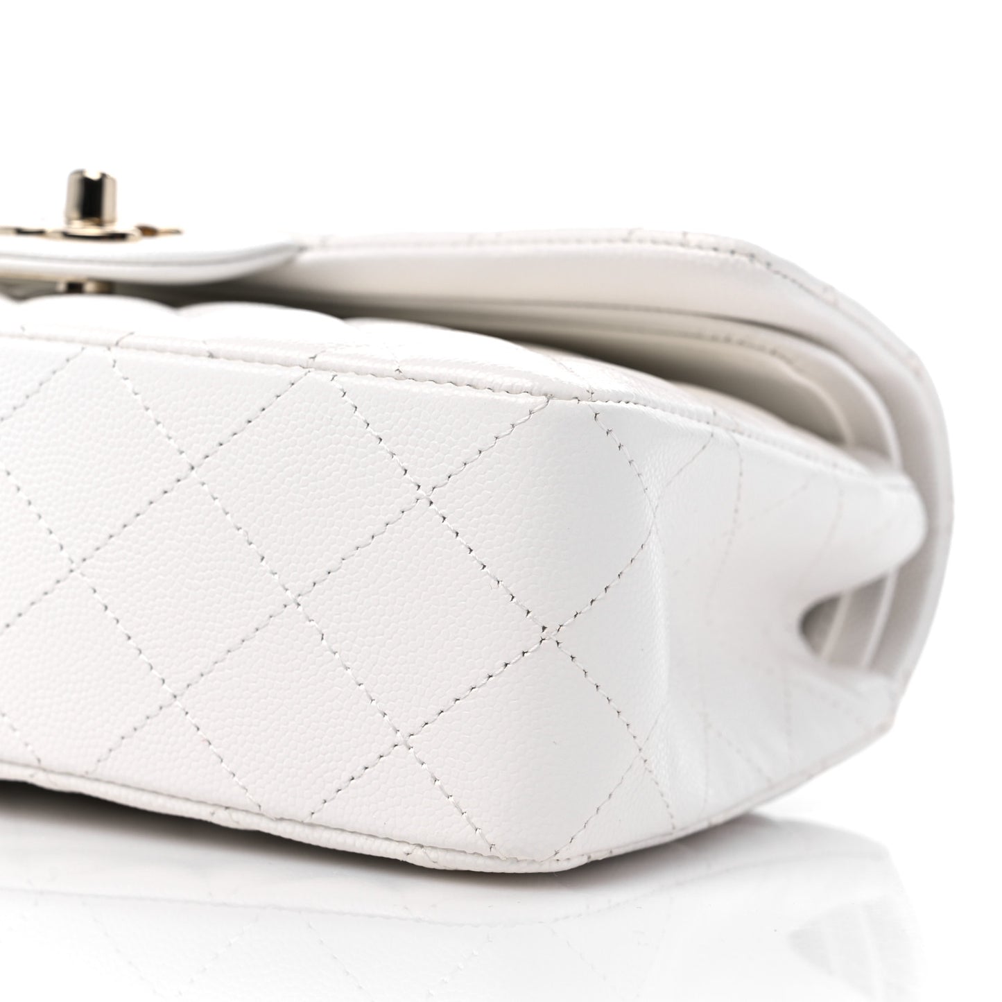 Caviar Quilted Small Double Flap White