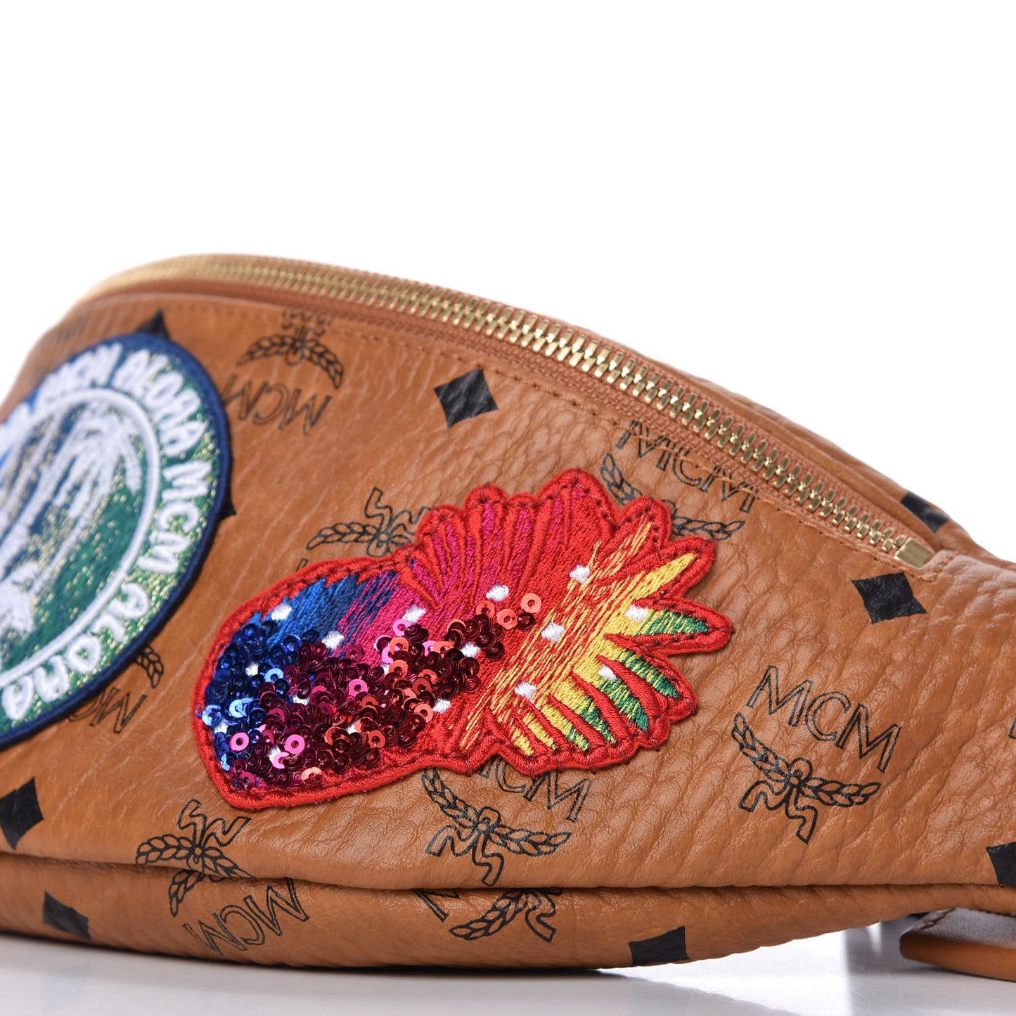 Visetos Hawaii Patch Small Stark Belt Bag Cognac