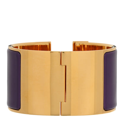 Hermes Enamel Extra Wide Clic Clac H Bracelet GM Pourpre 3 of 4