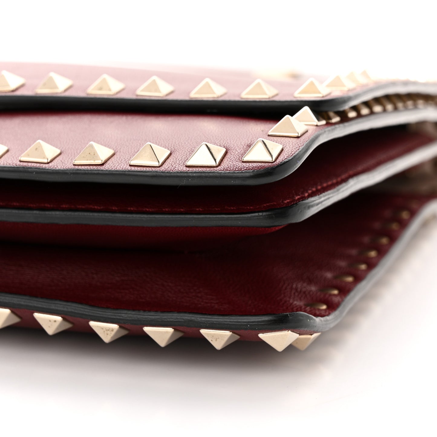 Calfskin Rockstud Top Handle Crossbody Rubin