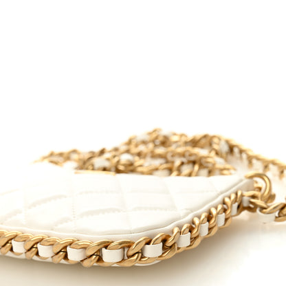 Chanel Lambskin Quilted Chain Around Top Handle Mini Bag White 10 of 10