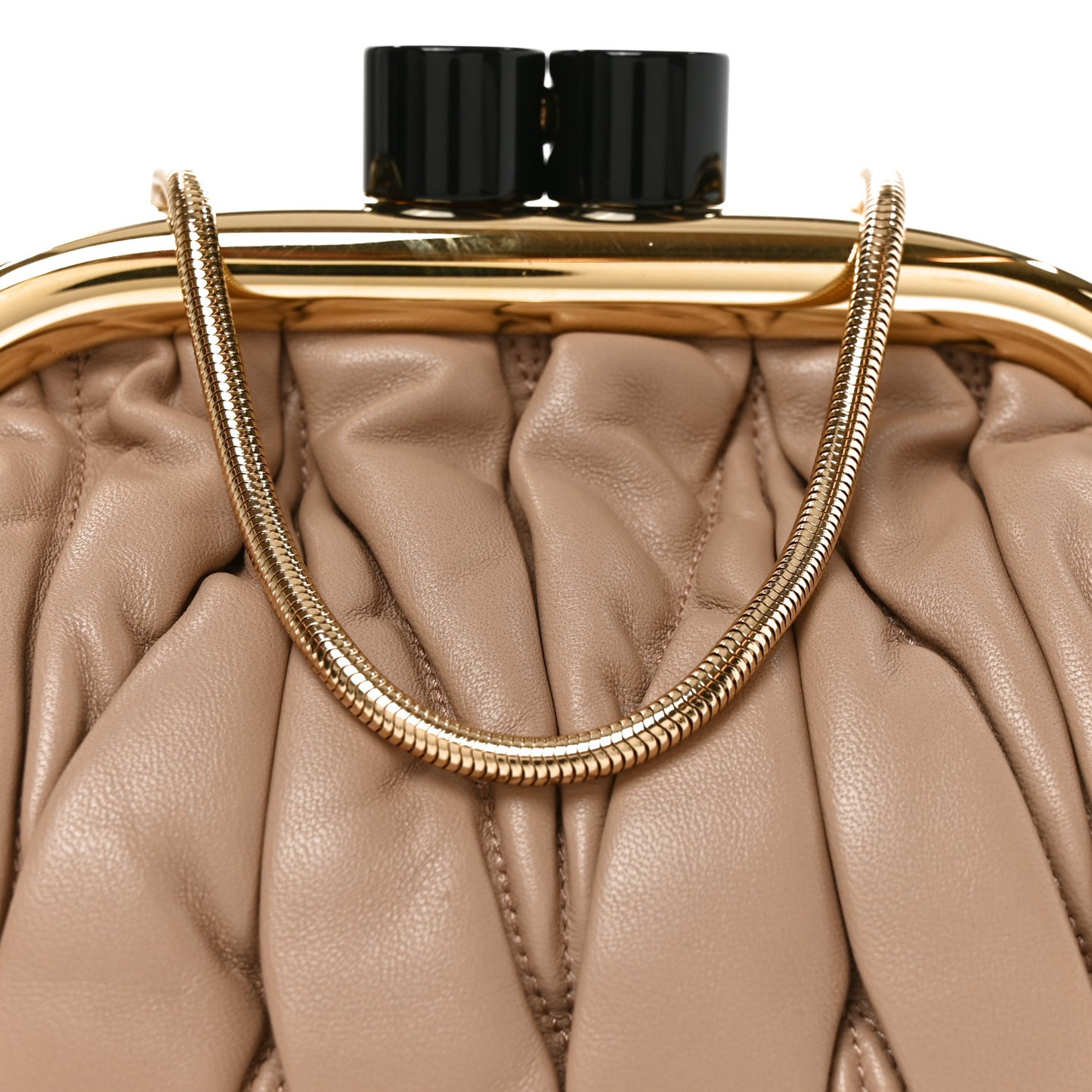 Nappa Matelasse Miu Belle Bag Cammeo