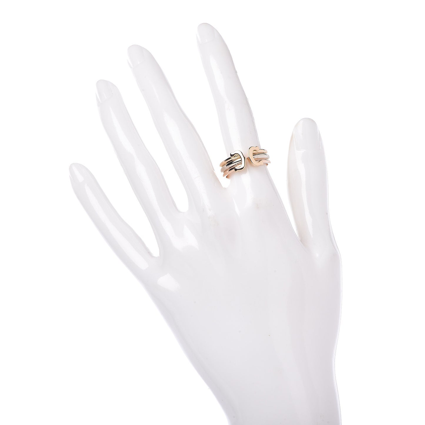 CARTIER 18K Pink Yellow White Gold 8mm C De Cartier Ring 51 5.75