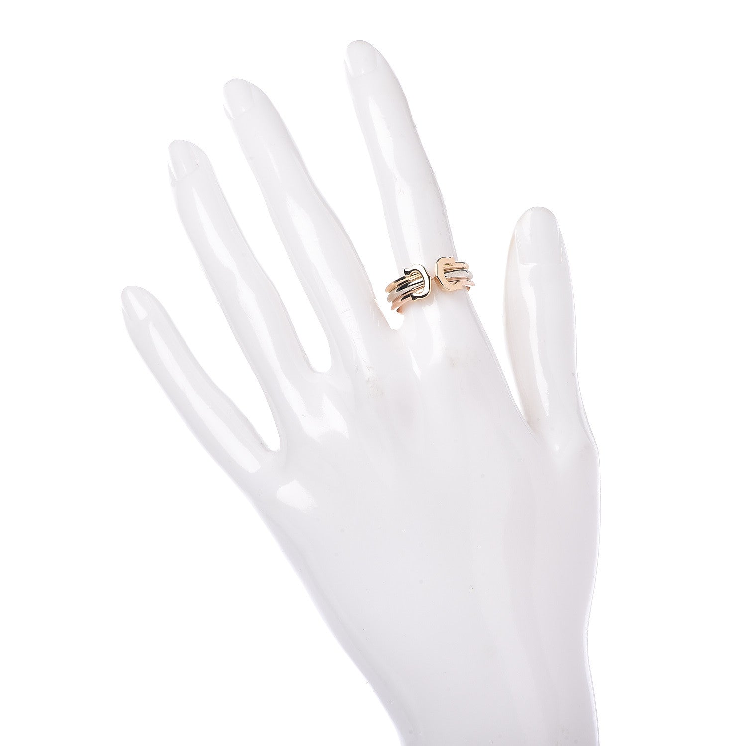 Tiffany CARTIER 18K Pink Yellow White Gold 8mm C De Cartier Ring 51 5.75 2 of 4