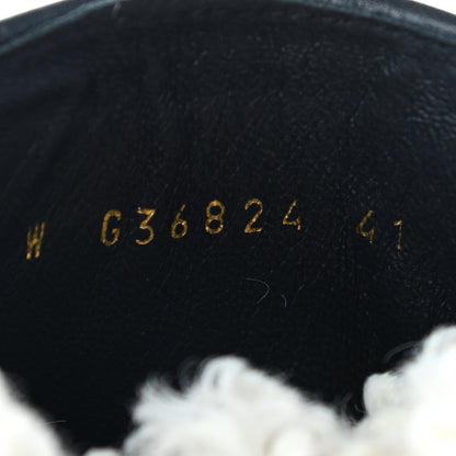 Chanel Calfskin Shearling CC Lace Up Boots 41 Black 10 of 10