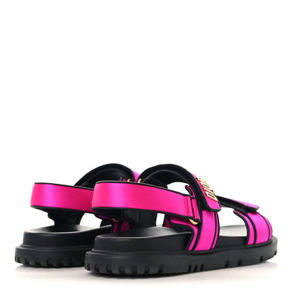 Christian Dior Satin Lambskin Dioract Sandals 39.5 Rani Pink 5 of 9