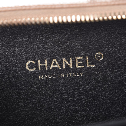Chanel Caviar Quilted Small CC Filigree Vanity Case Beige Black 6 of 8
