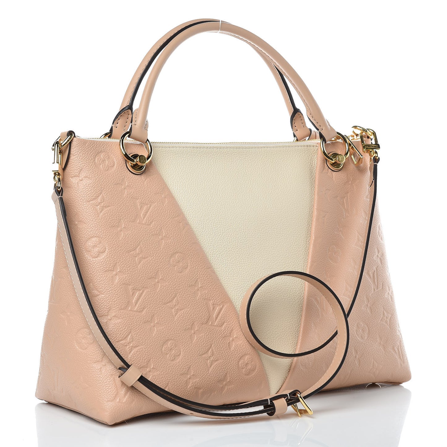 Empreinte V Tote MM Beige Rose Creme