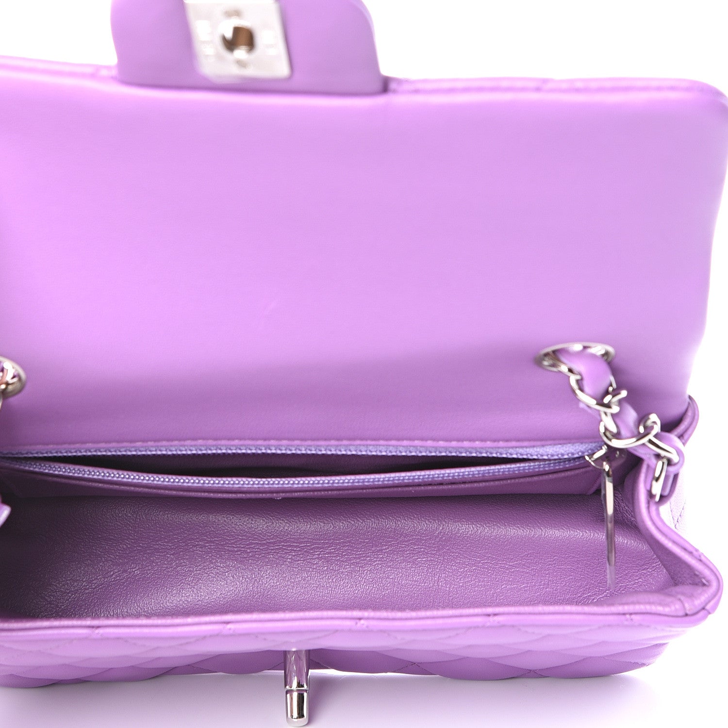Chanel Lambskin Quilted Mini Rectangular Flap Purple 4 of 10
