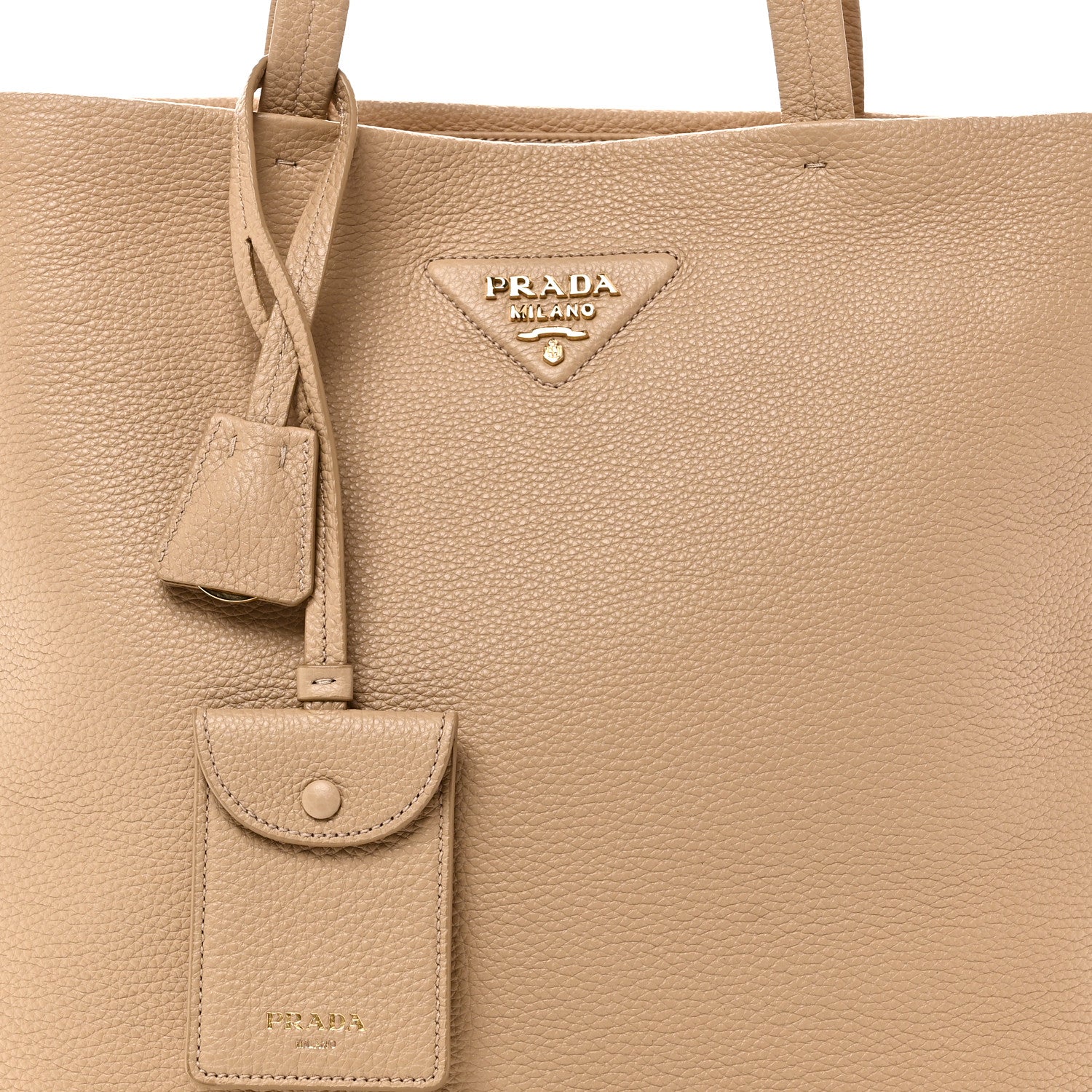 Prada Vitello Daino Soft Large Tote Bag Sabbia 7 of 9