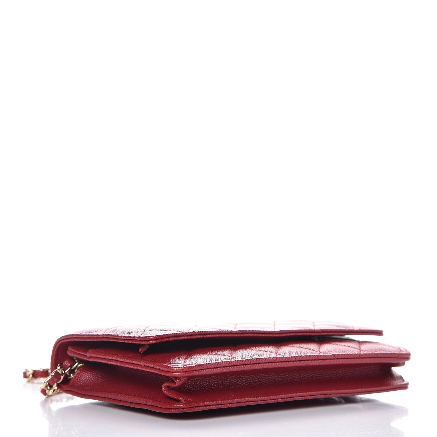 Chanel Caviar Quilted Wallet on Chain WOC Red 4 of 9