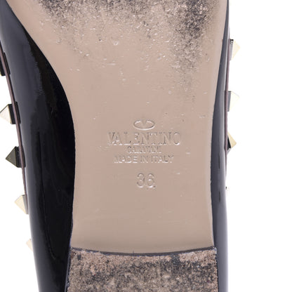 Valentino Garavani Patent Rockstud Ballerina Flats 36 Black Poudre 9 of 10