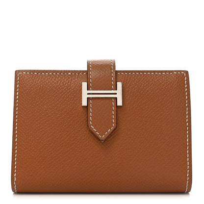 Hermes Epsom Bearn Card Holder Wallet Gold 1 of 8