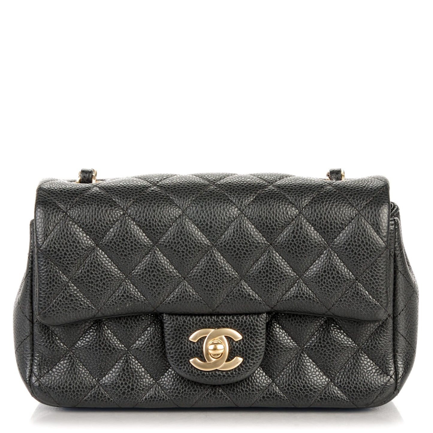 Caviar Quilted Mini Rectangular Flap Black