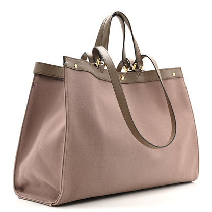 Fendi Canvas Vitello King FF Embroidered Medium Peekaboo X-Tote Tartufo 3 of 14