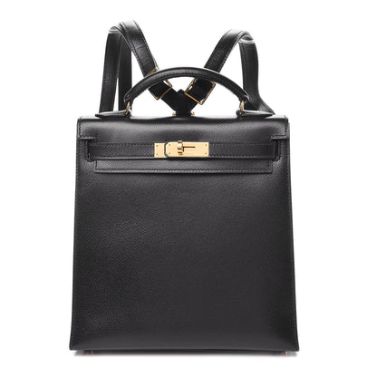 Hermes Courchevel Kelly Sellier Ado Backpack Black 1 of 10
