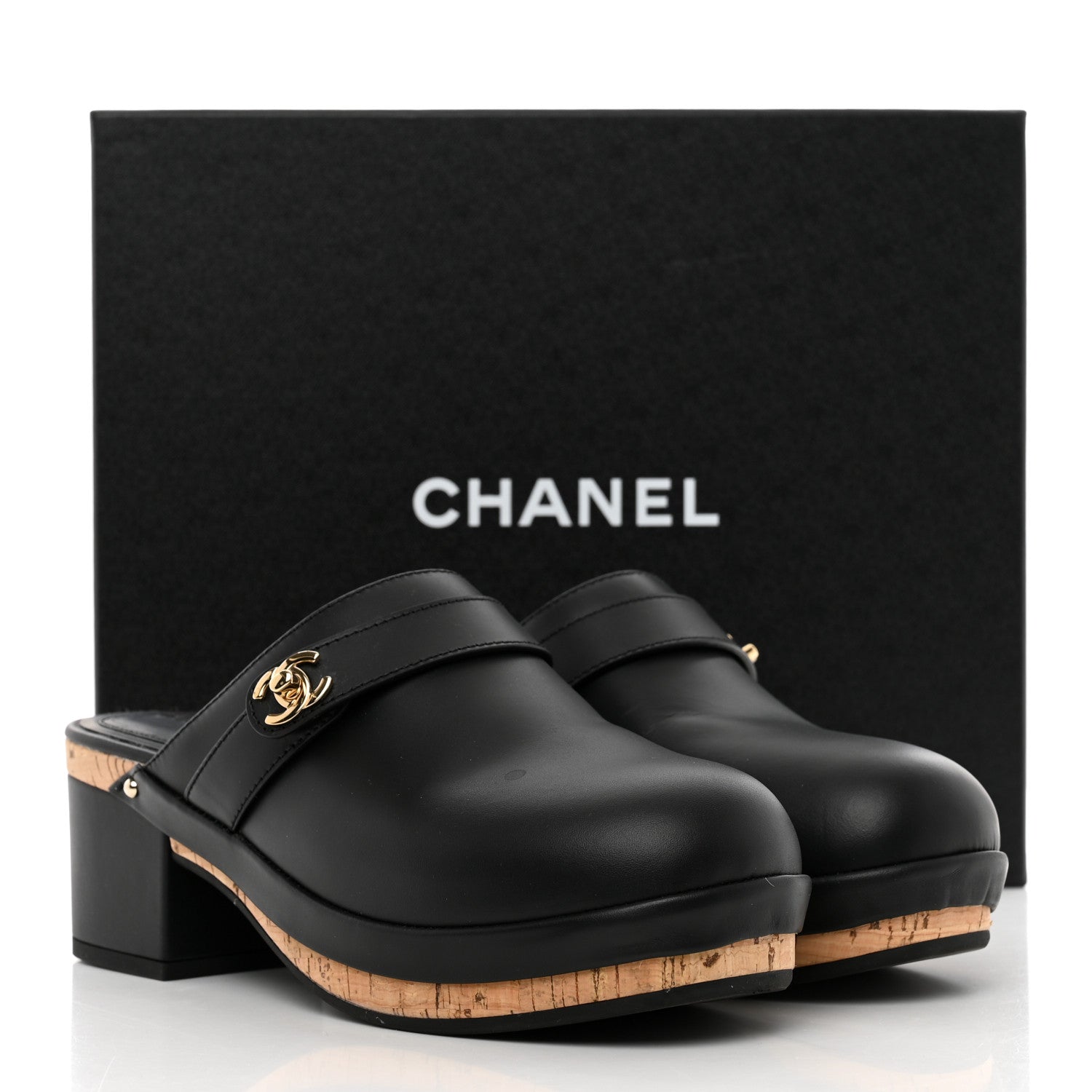 Chanel Calfskin CC Turn Lock Clogs 38 Black 9 of 9