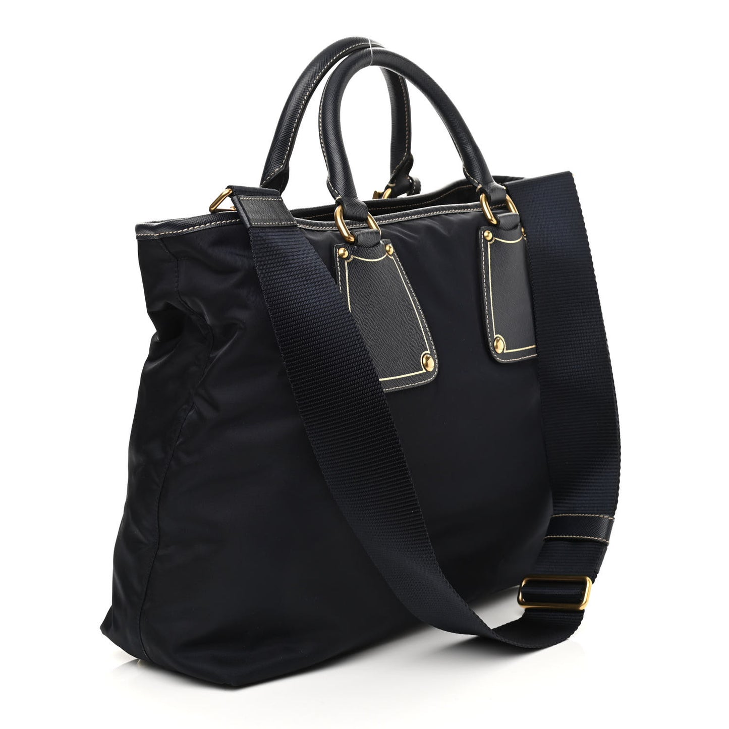 Tessuto Nylon Saffiano Tote Navy