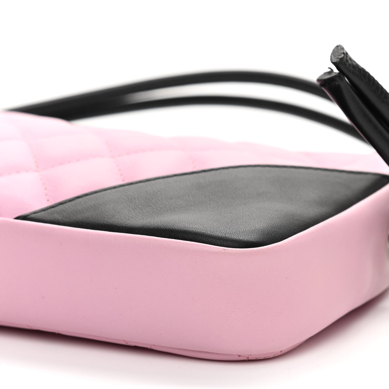Chanel Calfskin Quilted Cambon Pochette Pink Black 9 of 9