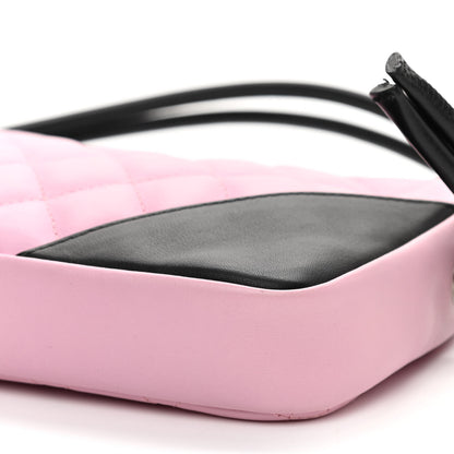 Chanel Calfskin Quilted Cambon Pochette Pink Black 9 of 9