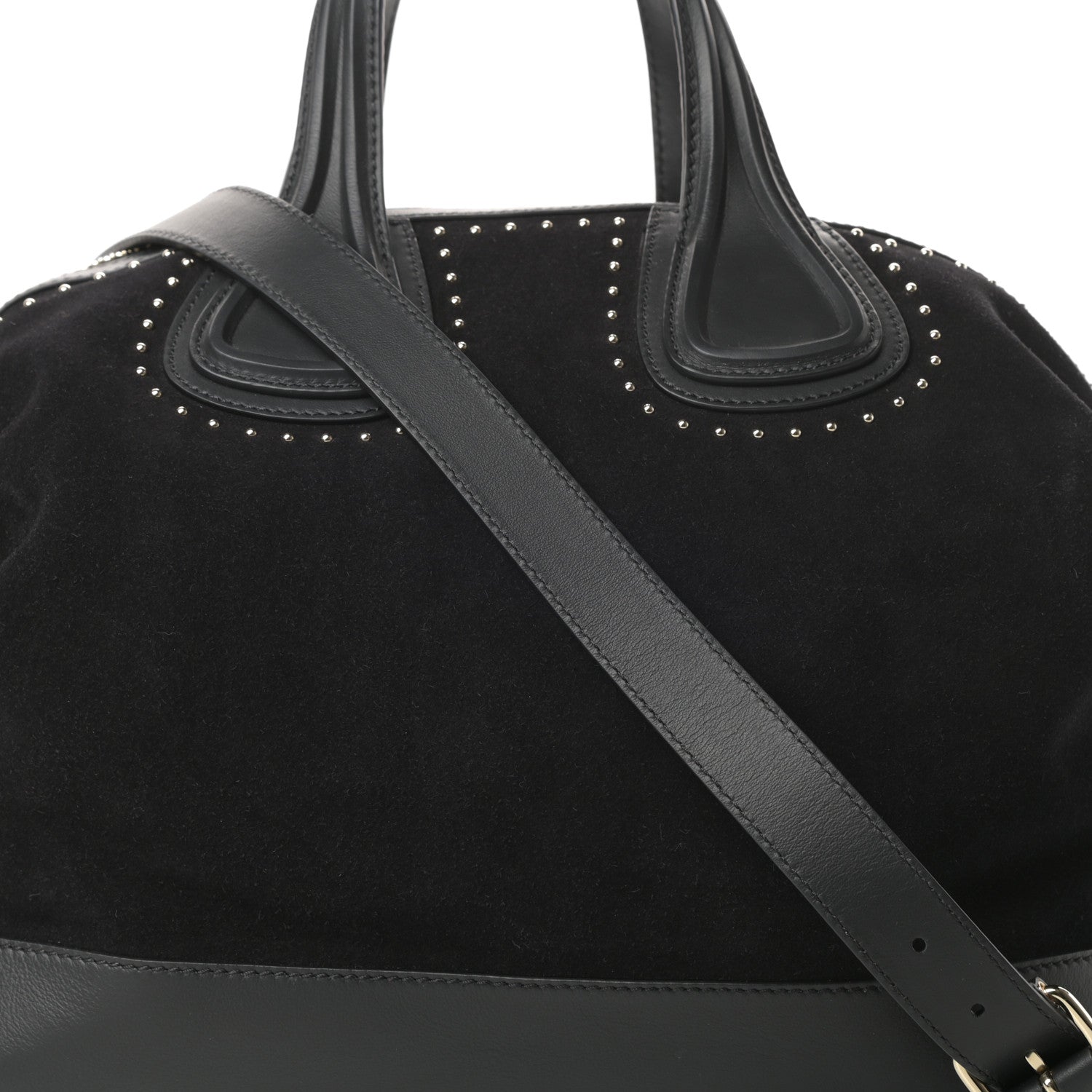Givenchy Suede Calfskin Studded Medium Nightingale Black 8 of 10