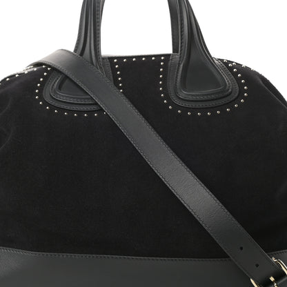 Givenchy Suede Calfskin Studded Medium Nightingale Black 8 of 10