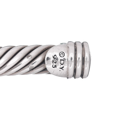 David Yurman Sterling Silver Diamond 4mm Cable Classics Single Station Bracelet 4 of 4