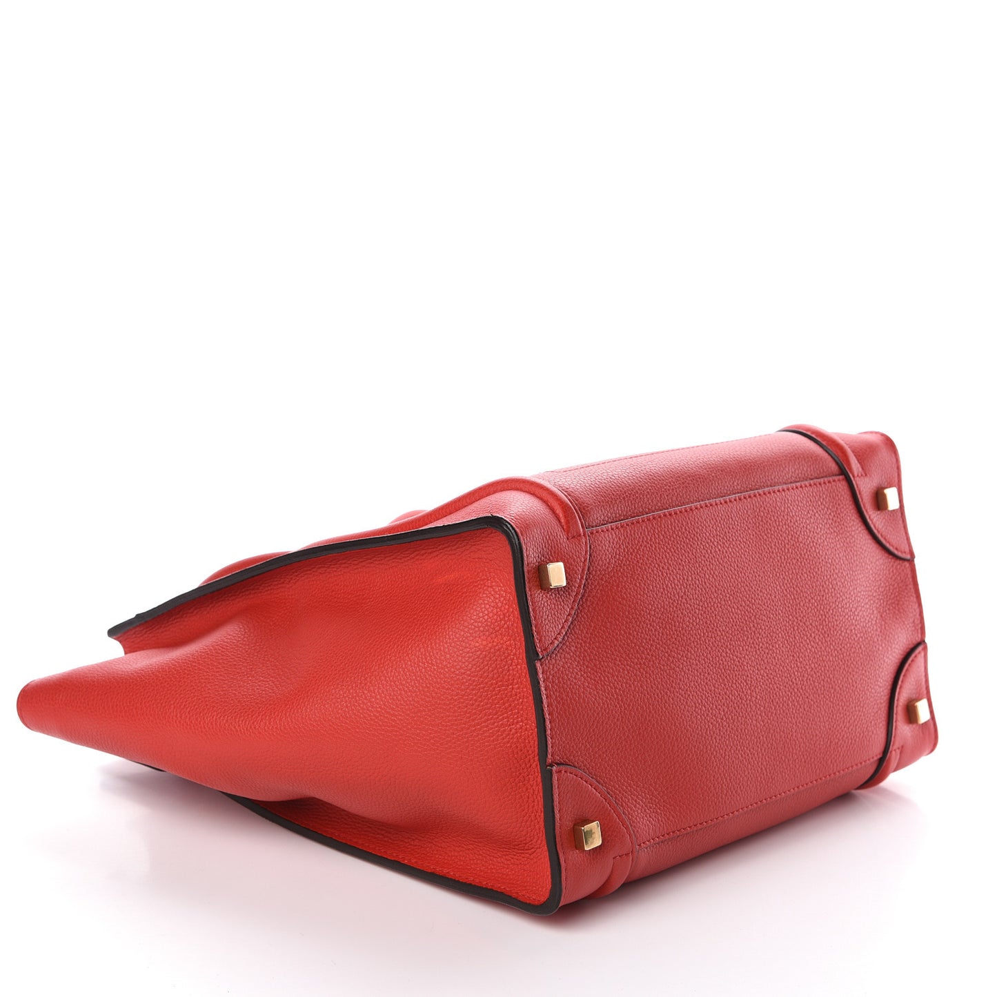 Drummed Calfskin Mini Luggage Coquelicot