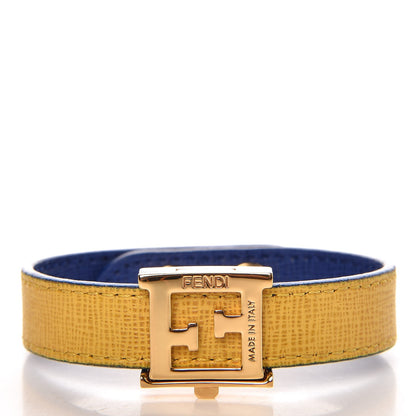Fendi Vitello Elite FF Reversible Bracelet Neon Blue 3 of 6