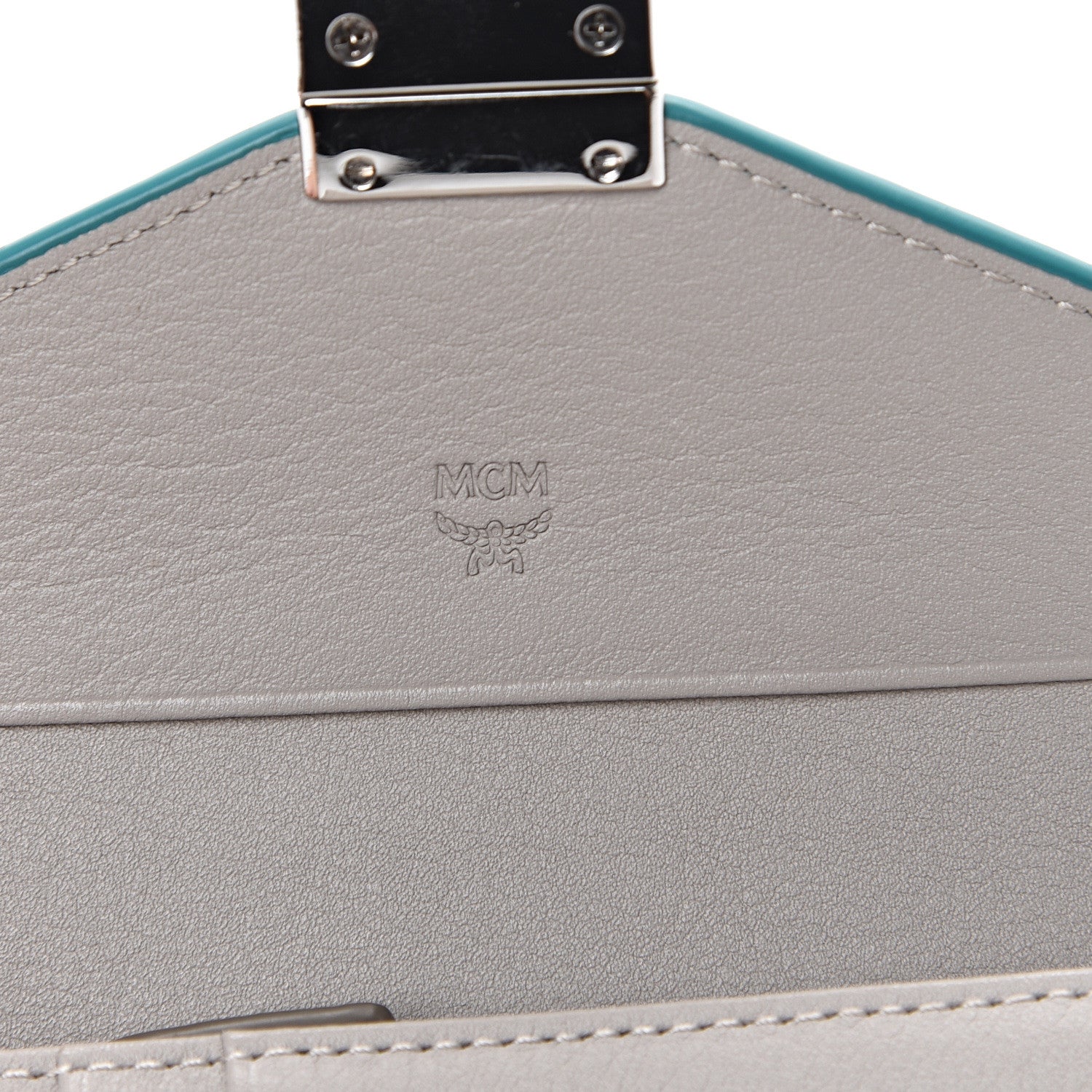 MCM Calfskin Ottomar Monogram Tri-Fold Wallet Green 5 of 8