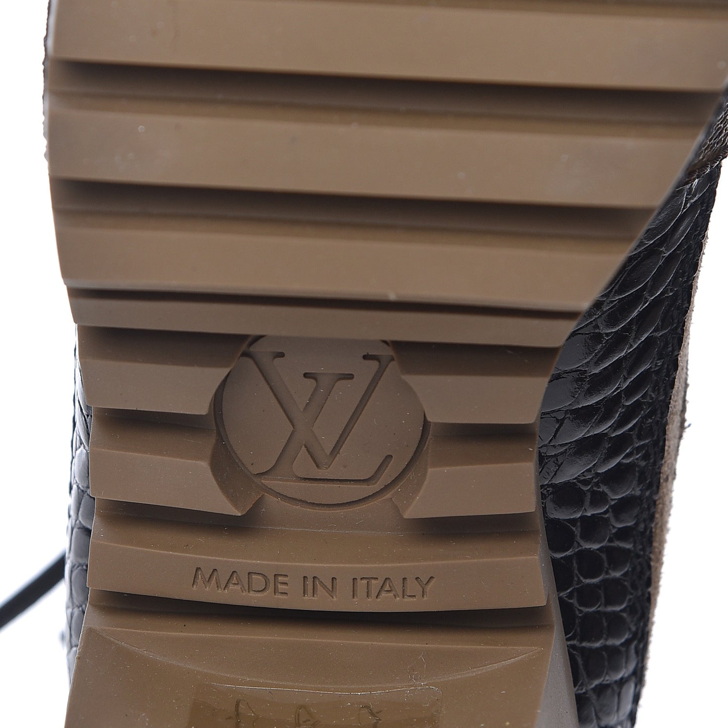Suede Calfskin Monogram Laureate Platform Desert Boots 35 Taupe
