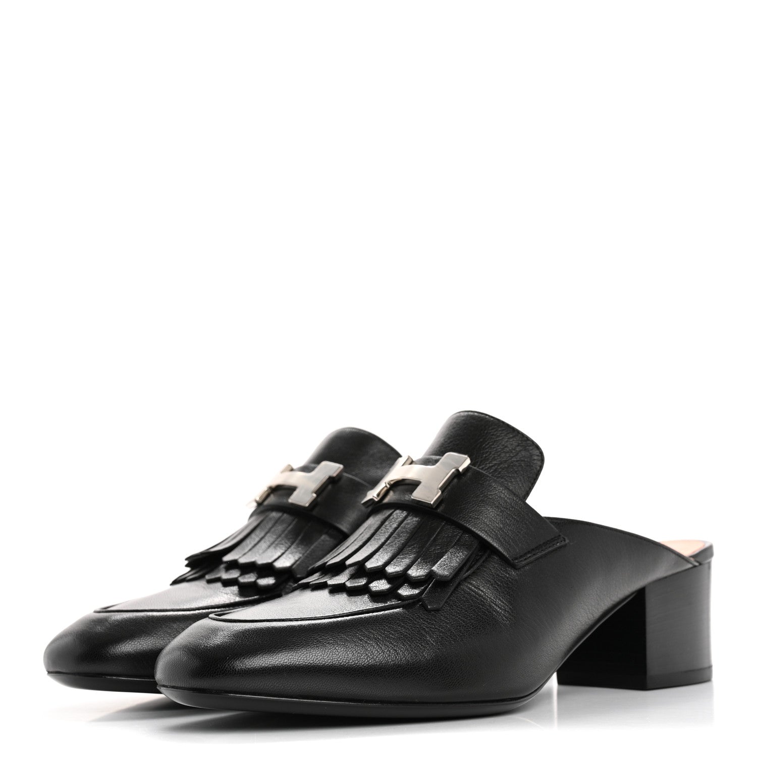 Hermes Goatskin Tuileries Mules 37.5 Black 4 of 9