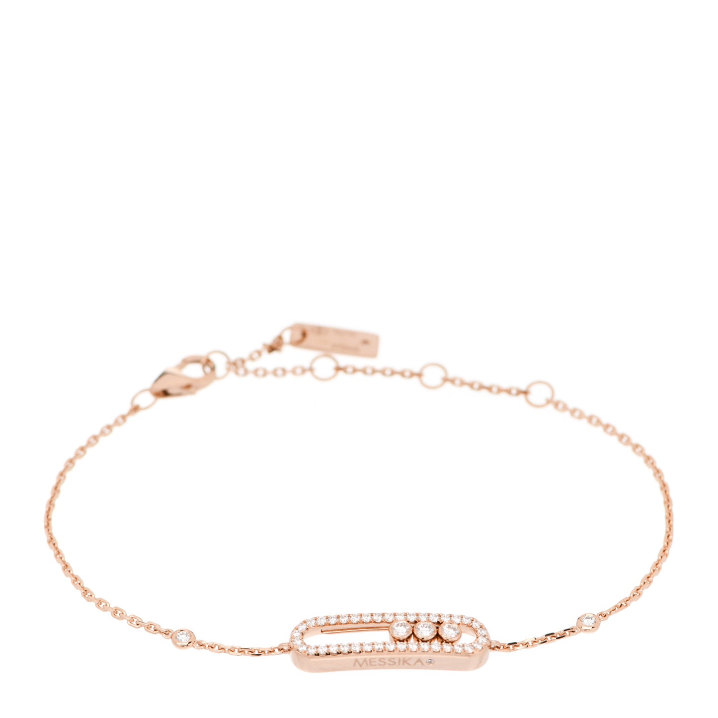 18K Rose Gold Diamond Pave Baby Move Classic Bracelet