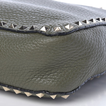 Valentino Garavani Pebbled Calfskin Small Rockstud Flip-Lock Messenger Bag Oasis 10 of 18