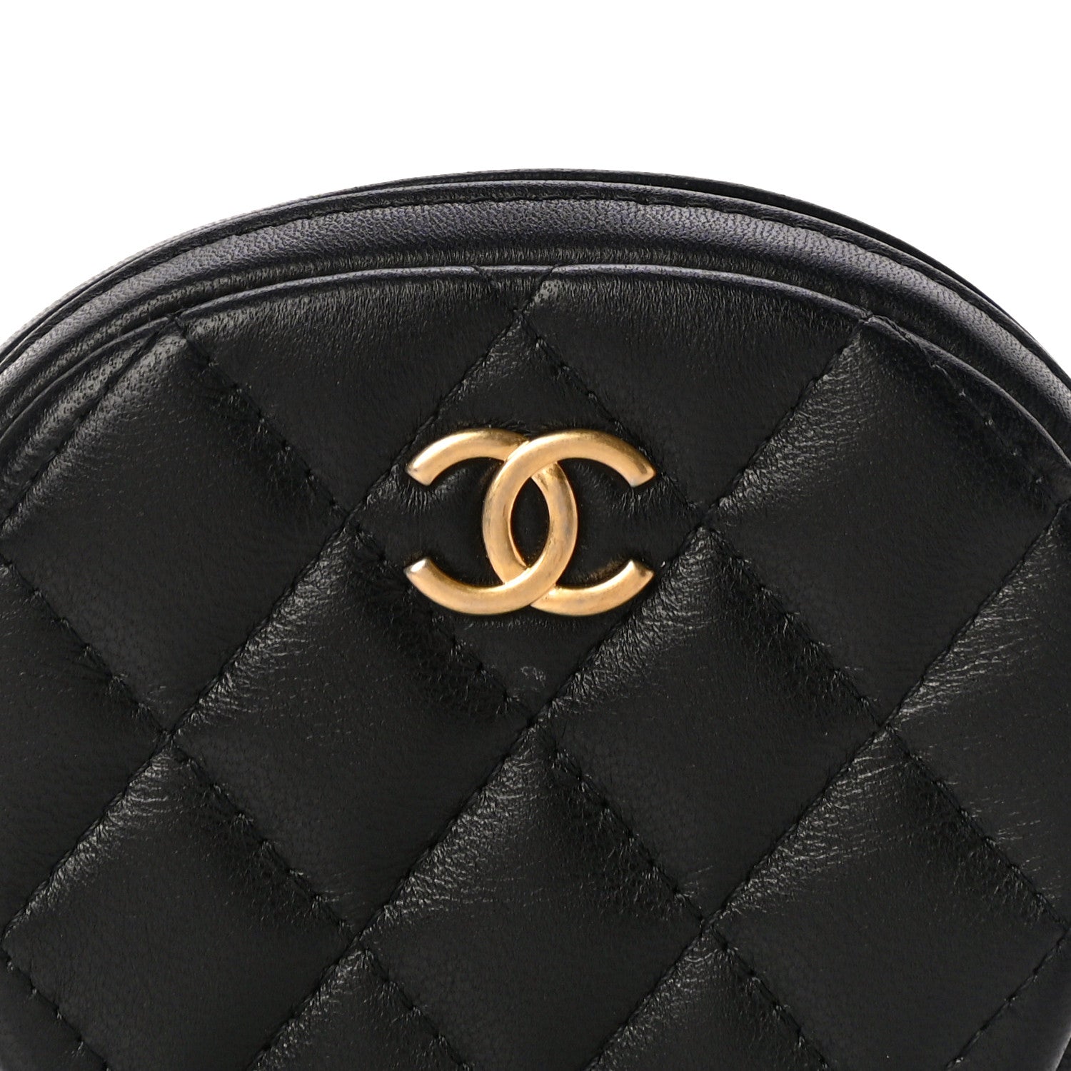 Chanel Lambskin Quilted Zip Around Classic Coin Purse Black 8 of 11