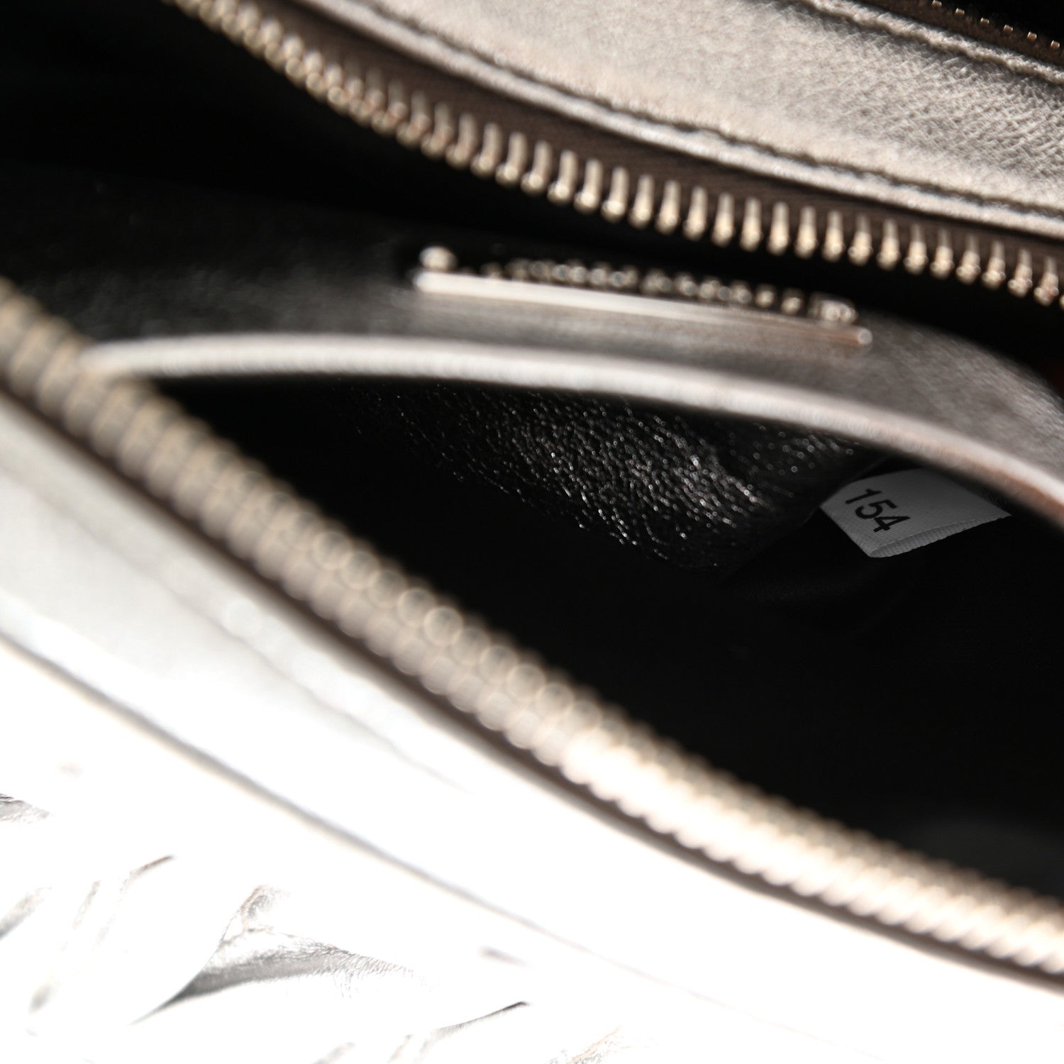 Miu Miu Metallic Nappa Matelasse Double Zip Pochette Clutch Cromo 7 of 10
