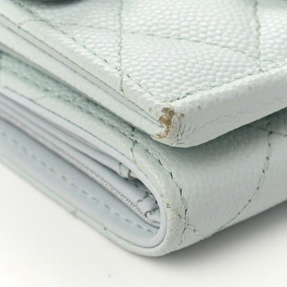 Chanel Caviar Quilted Double Flap Wallet Light Blue 10 of 12