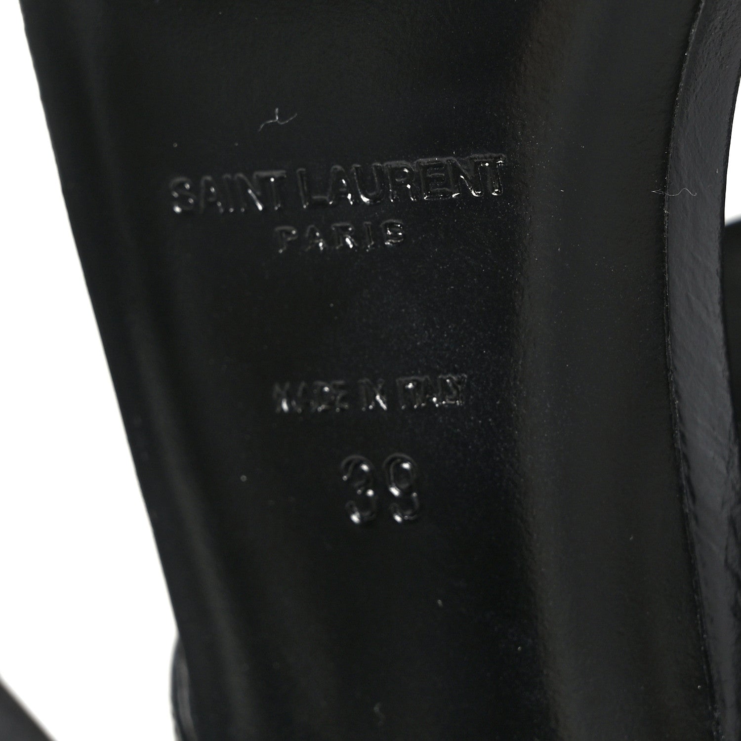Saint Laurent Shiny Calfskin Multi-Studded Strap Fetish Ankle Sandals 39 Black 8 of 8