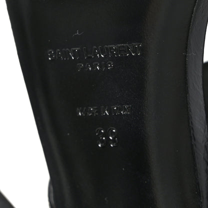 Saint Laurent Shiny Calfskin Multi-Studded Strap Fetish Ankle Sandals 39 Black 8 of 8
