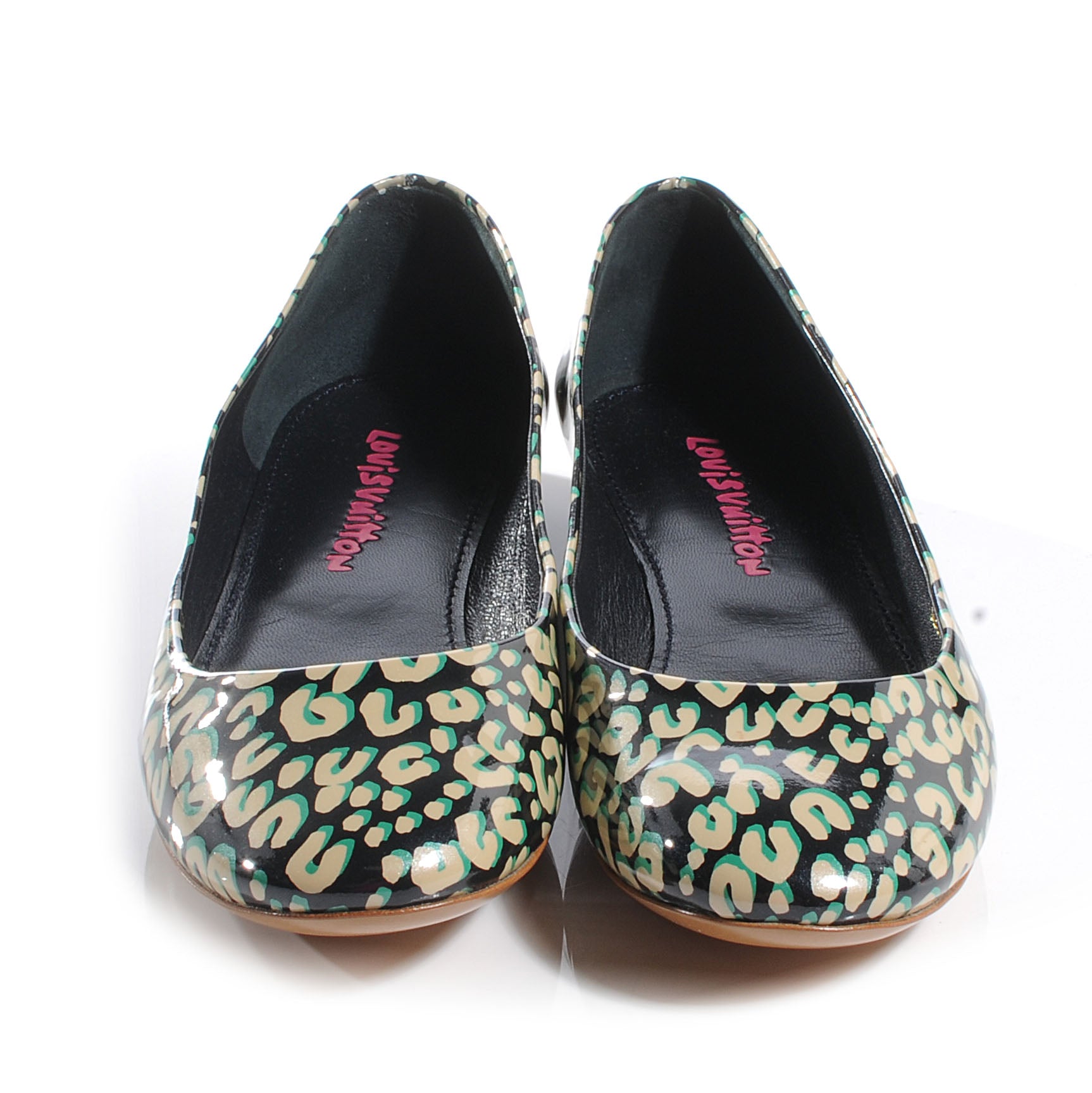 Louis Vuitton Patent Leopard Ballet Flats 38.5 Blue Infini 2 of 6