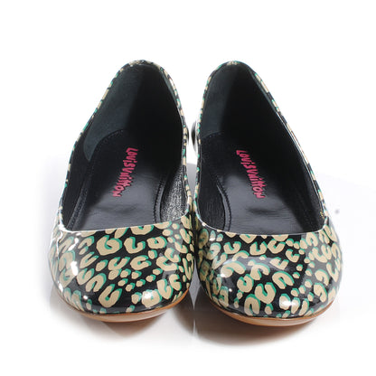Louis Vuitton Patent Leopard Ballet Flats 38.5 Blue Infini 2 of 6