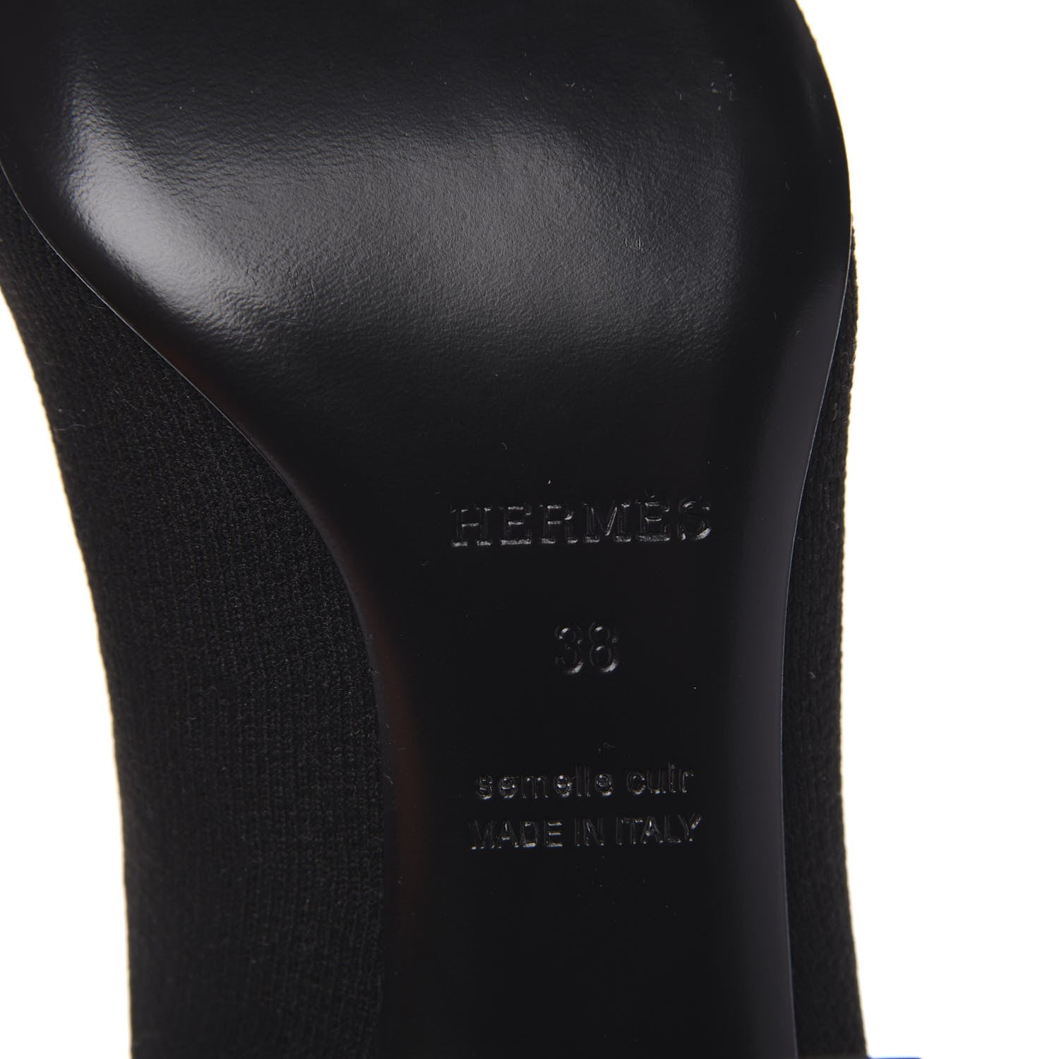 Hermes Knit Calfskin Volver Ankle Boots 38 Black 6 of 9