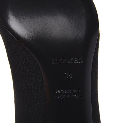Hermes Knit Calfskin Volver Ankle Boots 38 Black 6 of 9
