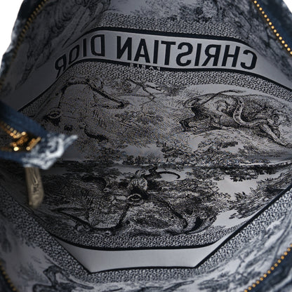 Christian Dior Technical Fabric Toile De Jouy Reverse Diortravel Zipped Pouch Blue Multicolor 5 of 8