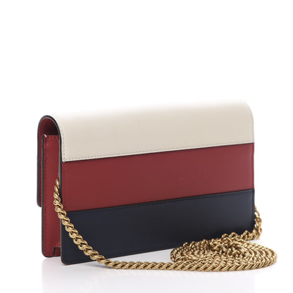 Gucci Calfskin Queen Margaret Chain Wallet Blue Agata Hibiscus Red Mystic White 3 of 10